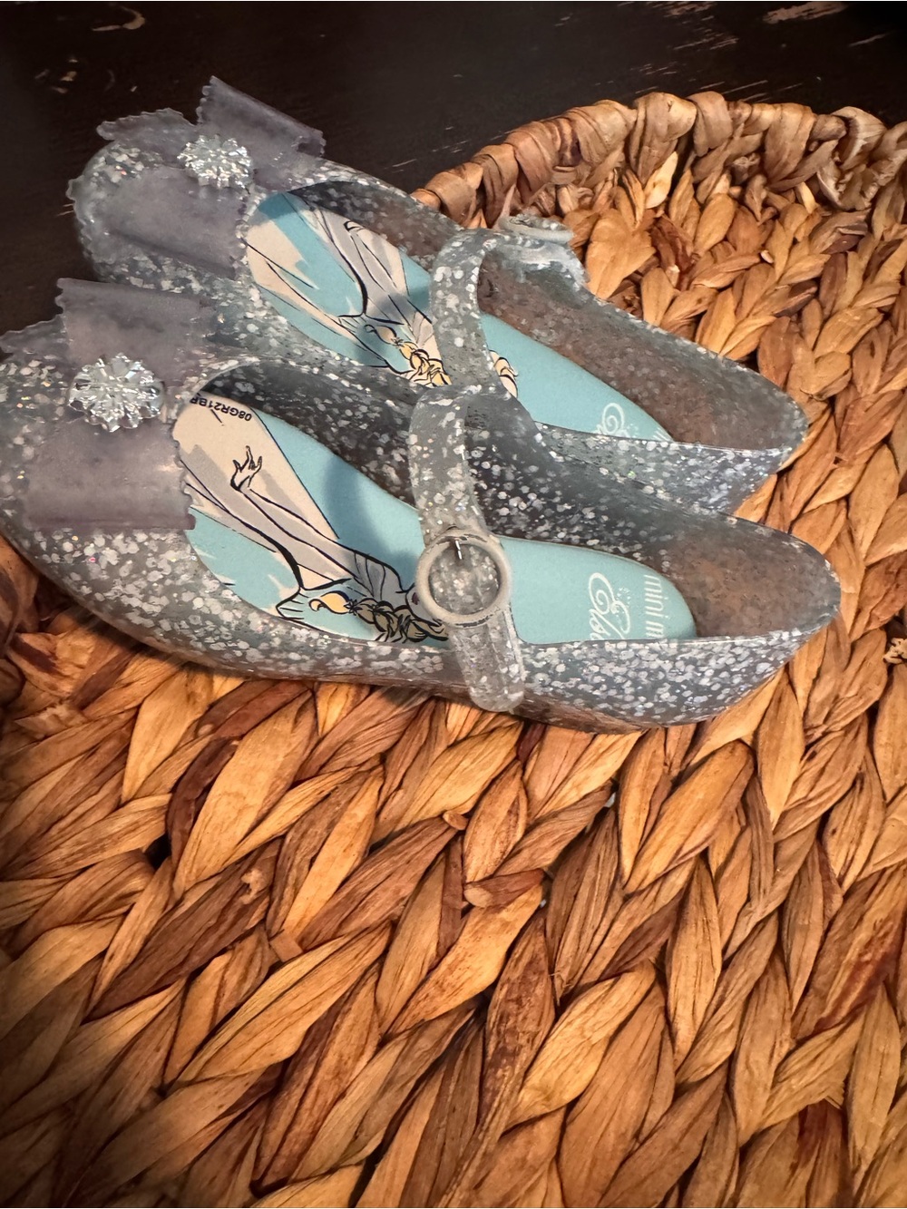 mini melissa Frozen Elsa Glitter Mary Jane Flats in Gray - Picture 11 of 11